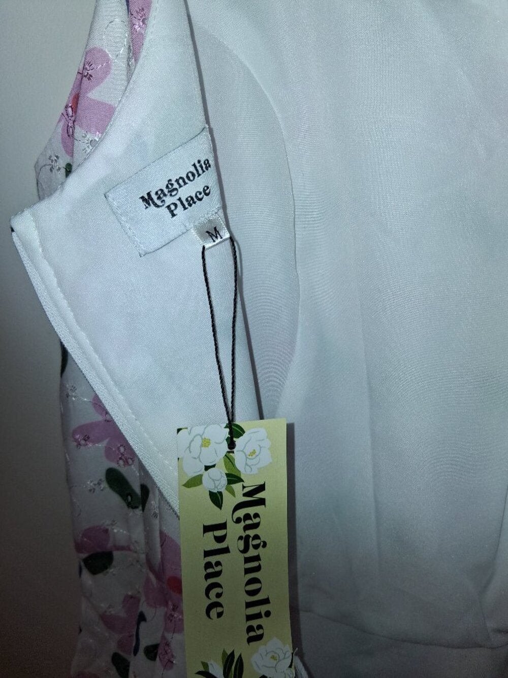 Pink White Swing Dress, M, NWT - Picture 6 of 6
